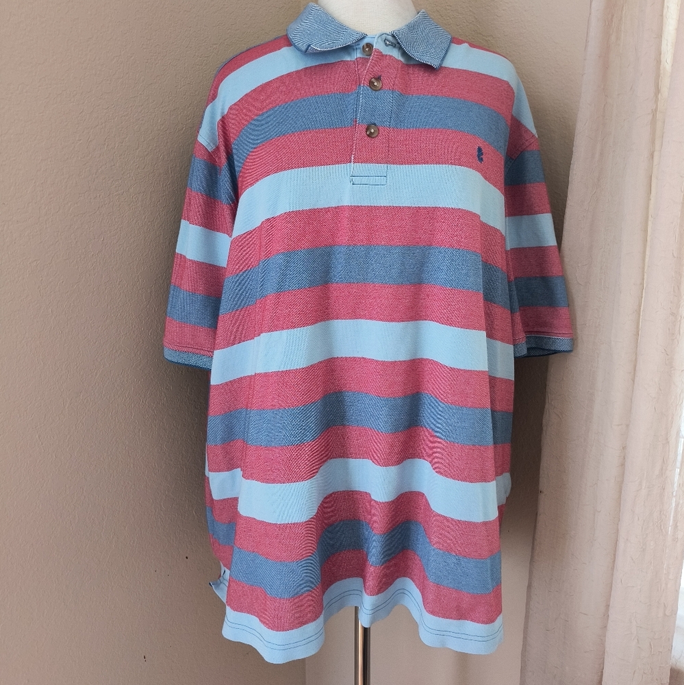 Men's Red and Blue Izod Advantage Performance Natural Stretch Polo 4XL